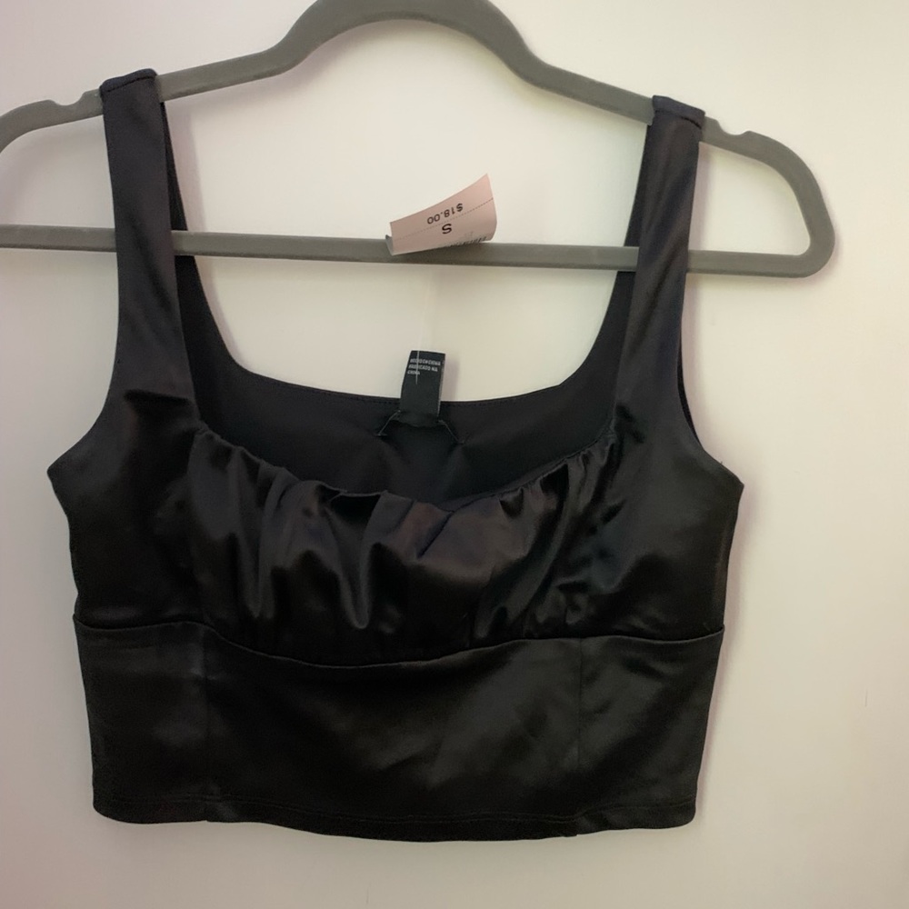 Silky black crop top